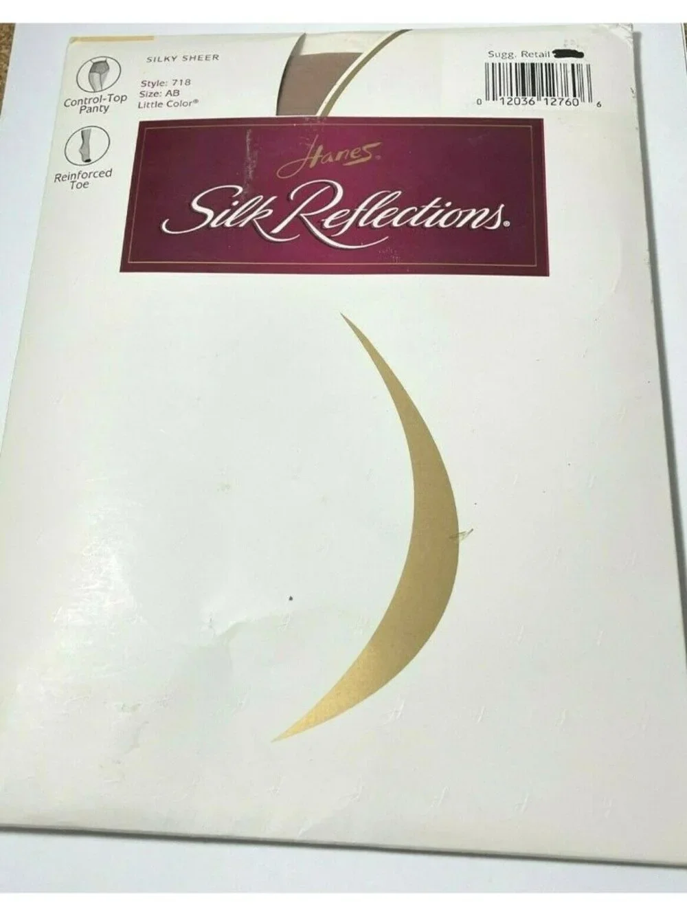 VTG Womens Hanes Silk Reflections Sheer Control Top Pantyhose AB Little Color718